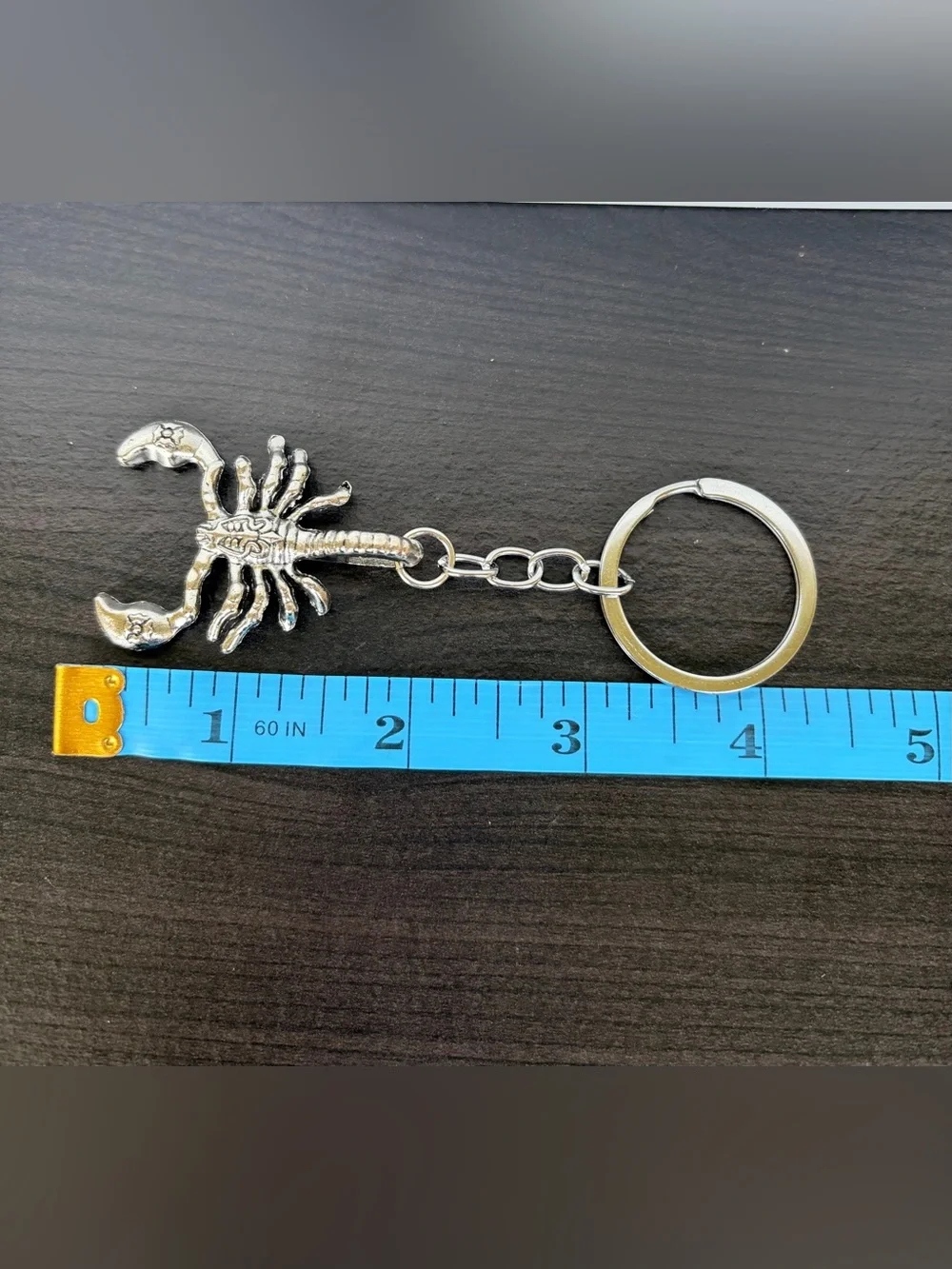 Silver Scorpion Keychain - Metallic Silver